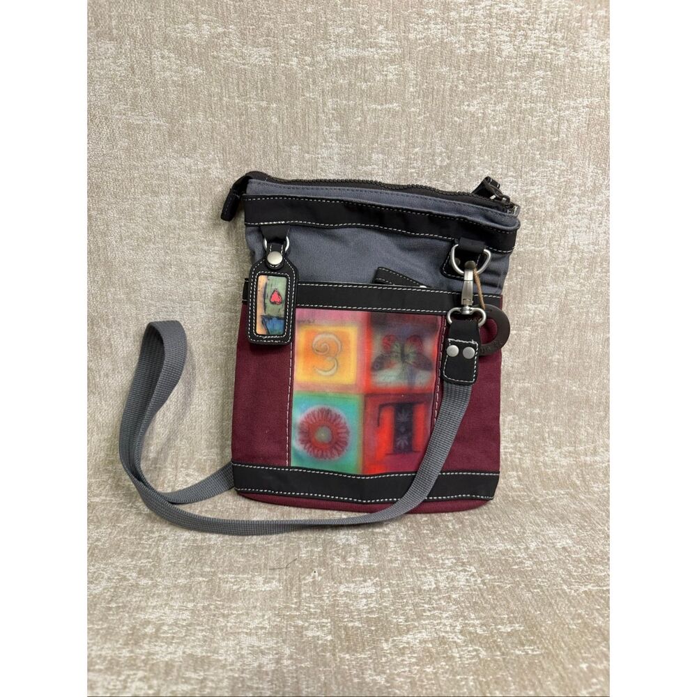Sherpani Women's Canvas Art Graphic Detachable Strap Crossbody Bag Multicolor